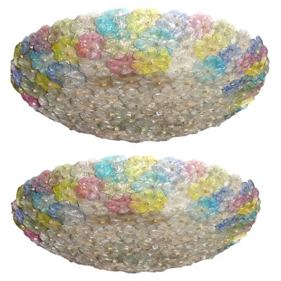 Multi-Color Venetian Flower Glass Ceiling Lights, Set of 2-MBH-1032425