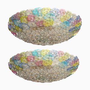 Multi-Color Venetian Flower Glass Ceiling Lights, Set of 2-MBH-1032425