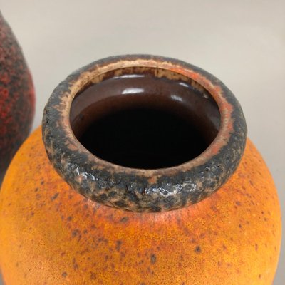 Multi-Colored Fat Lava Ceramic Vases from Scheurich, Germany, 1970s, Set of 3-QZ-1052965