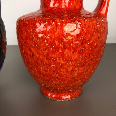 Multi-Colored Fat Lava Op Art Pottery Vase from Bay Ceramics, Germany, Set of 2-QZ-1151860