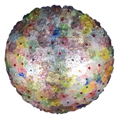 Multi-Colored Flower Basket Ceiling Light in Murano Glass-MBH-1032621