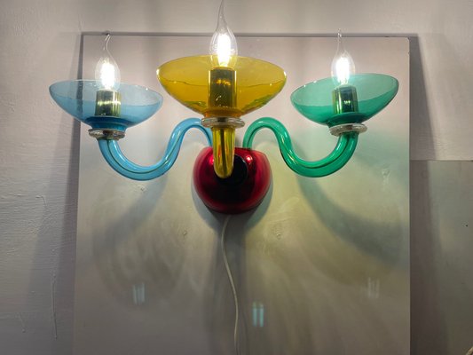 Multi Colored Murano Glass Sconces, 1990s, Set of 2-JJC-1751690