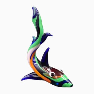 Multi-Colored Murano Glass Shark, Italy, 1960s-WK-1409501