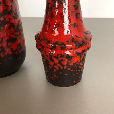 Multi-Colored Pottery Fat Lava Vases from Scheurich, Germany, 1970s, Set of 2-QZ-1151865