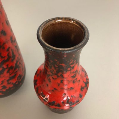 Multi-Colored Pottery Fat Lava Vases from Scheurich, Germany, 1970s, Set of 2-QZ-1151865