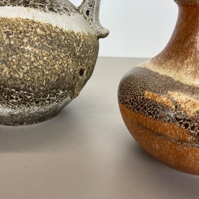 Multi-Colored Pottery Fat Lava Vases from Scheurich, Germany, 1970s, Set of 2-QZ-1260425