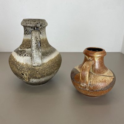 Multi-Colored Pottery Fat Lava Vases from Scheurich, Germany, 1970s, Set of 2-QZ-1260425