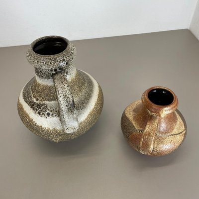 Multi-Colored Pottery Fat Lava Vases from Scheurich, Germany, 1970s, Set of 2-QZ-1260425