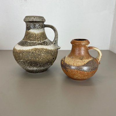 Multi-Colored Pottery Fat Lava Vases from Scheurich, Germany, 1970s, Set of 2-QZ-1260425