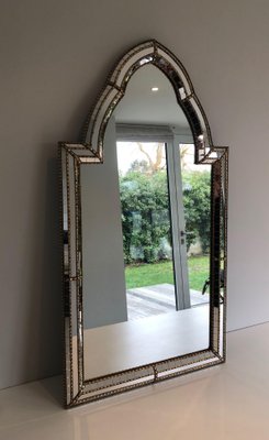 Multi-Faceted Mirror with Brass Garlands-BA-1365453