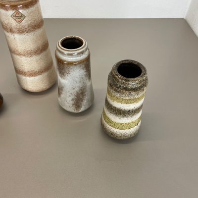 Multicolor Fat Lava Pottery Vases from Scheurich, Germany, 1970s, Set of 4-QZ-1114580