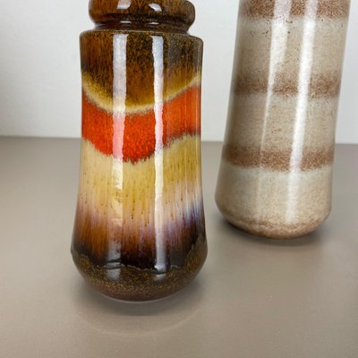 Multicolor Fat Lava Pottery Vases from Scheurich, Germany, 1970s, Set of 4-QZ-1114580