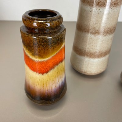 Multicolor Fat Lava Pottery Vases from Scheurich, Germany, 1970s, Set of 4-QZ-1114580