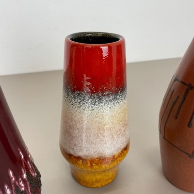 Multicolor Fat Lava Pottery Vases from Scheurich, Germany, Set of 4-QZ-1120671