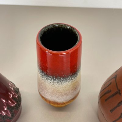 Multicolor Fat Lava Pottery Vases from Scheurich, Germany, Set of 4-QZ-1120671