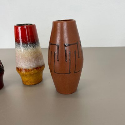 Multicolor Fat Lava Pottery Vases from Scheurich, Germany, Set of 4-QZ-1120671