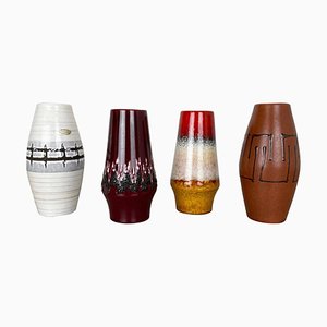 Multicolor Fat Lava Pottery Vases from Scheurich, Germany, Set of 4-QZ-1120671