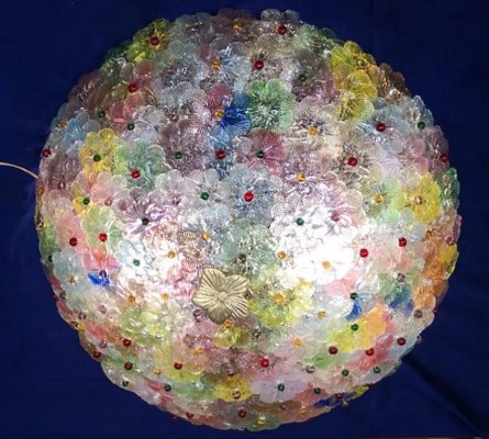 Multicolor Flower Basket Murano Glass Ceiling Light-MBH-1031854