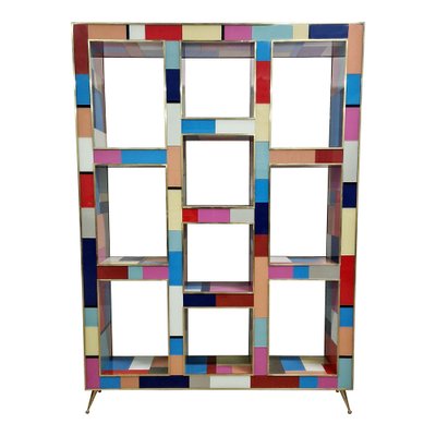 Multicolor Murano Glass Bifacceral Shelf, 1980s-BEW-1795687