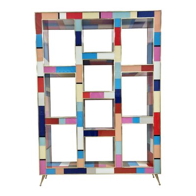 Multicolor Murano Glass Bifacceral Shelf, 1980s-BEW-1795687