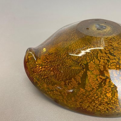 Multicolor Murano Glass Bowl Gold Flakes Shell Ashtray by Dino Martens, Italy, 1960s-QZ-1425952