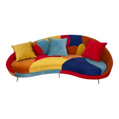 Multicolor Three-Seater Curved Glamorous Sofa, 1990s-BEW-1773400