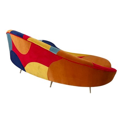 Multicolor Three-Seater Curved Glamorous Sofa, 1990s-BEW-1773400