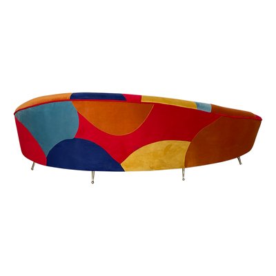 Multicolor Three-Seater Curved Glamorous Sofa, 1990s-BEW-1773400