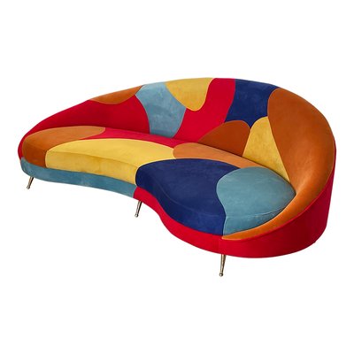 Multicolor Three-Seater Curved Glamorous Sofa, 1990s-BEW-1773400