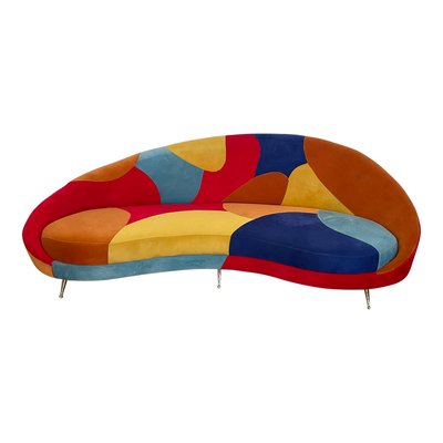 Multicolor Three-Seater Curved Glamorous Sofa, 1990s-BEW-1773400