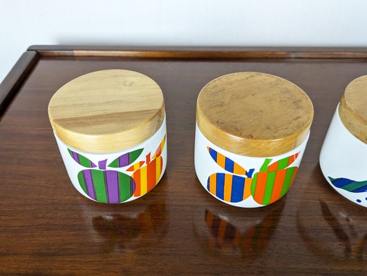 Multicolored Ceramic & Wood Boxes by Ambrogio Pozzi for F. Pozzi, 1960s, Set of 4-RD-1814544