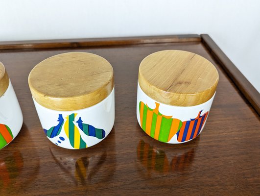 Multicolored Ceramic & Wood Boxes by Ambrogio Pozzi for F. Pozzi, 1960s, Set of 4-RD-1814544