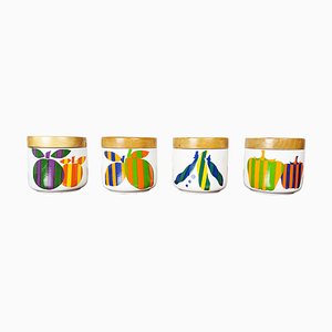 Multicolored Ceramic & Wood Boxes by Ambrogio Pozzi for F. Pozzi, 1960s, Set of 4-RD-1814544