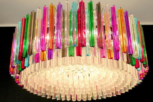 Multicolored Crystal Prism Triedi Chandelier-MBH-1116528