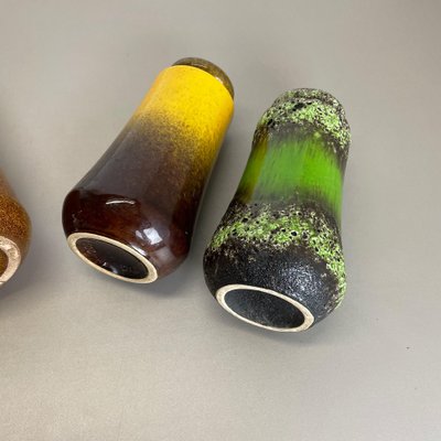 Multicolored Fat Lava Ceramic Vases from Scheurich, Germany, 1970s, Set of 4-QZ-1053289