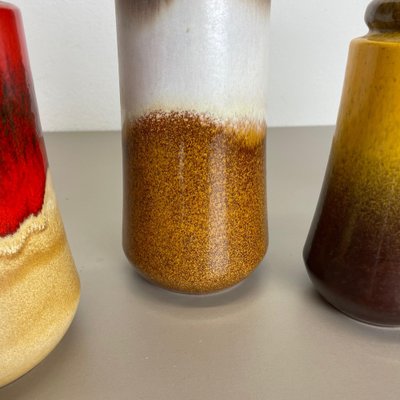 Multicolored Fat Lava Ceramic Vases from Scheurich, Germany, 1970s, Set of 4-QZ-1053289