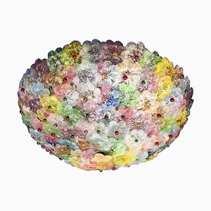 Multicolored Murano Glass Flowers Basket Ceiling Light-MBH-1031704