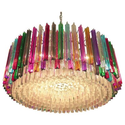 Multicolored Triedi Crystal Prism Chandelier-MBH-1032530