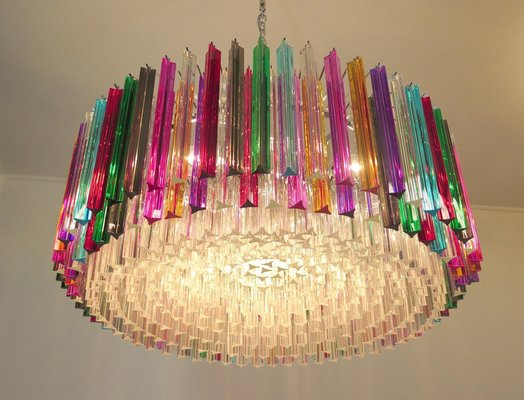 Multicolored Triedi Crystal Prism Chandelier-MBH-1032530