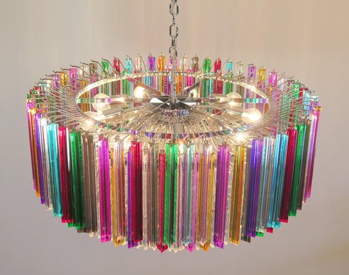 Multicolored Triedi Crystal Prism Chandelier-MBH-1032530