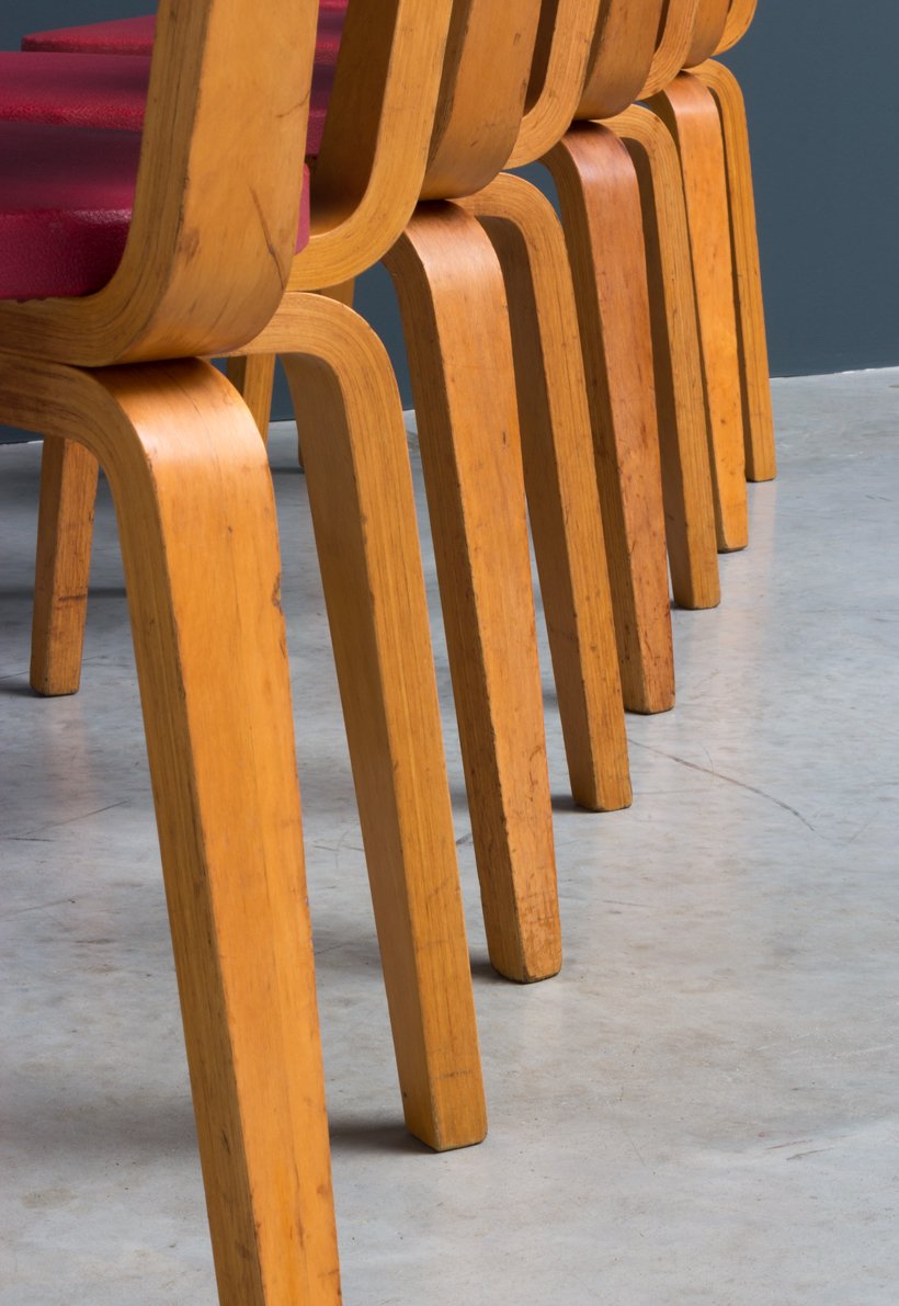 Multiplex Plywood Dining Chairs by Cor Alons for De Boer, 1949, Set of 4