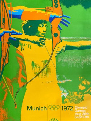 Munich Olympic Games Archery Poster by Otl Aicher, 1972-TZ-1373783