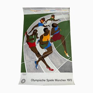 Munich Olympic Games Relay Race Lithograph Poster by Jacob Lawrence, 1972-TZ-1373779