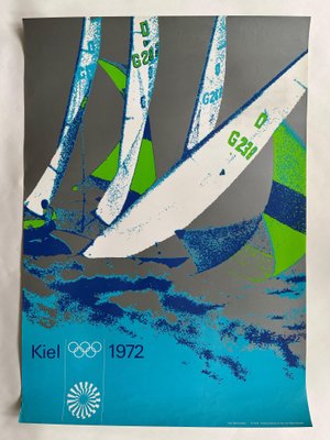 Munich Olympic Games Sejling Skabe Yachting Poster by Otl Aicher, 1972-TZ-1373782