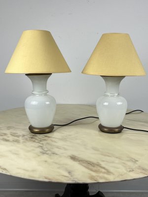 Murano and Brass Glass Table Lamps by F. Fabbian, Italy, 1970s, Set of 2-YST-1734328