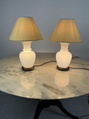 Murano and Brass Glass Table Lamps by F. Fabbian, Italy, 1970s, Set of 2-YST-1734328