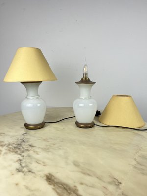 Murano and Brass Glass Table Lamps by F. Fabbian, Italy, 1970s, Set of 2-YST-1734328