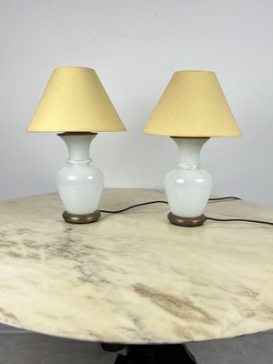 Murano and Brass Glass Table Lamps by F. Fabbian, Italy, 1970s, Set of 2-YST-1734328