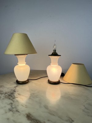 Murano and Brass Glass Table Lamps by F. Fabbian, Italy, 1970s, Set of 2-YST-1734328