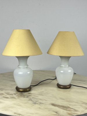 Murano and Brass Glass Table Lamps by F. Fabbian, Italy, 1970s, Set of 2-YST-1734328